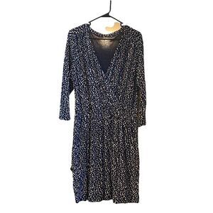 Bass 3/4 sleeve Faux Wrap Dress Size L